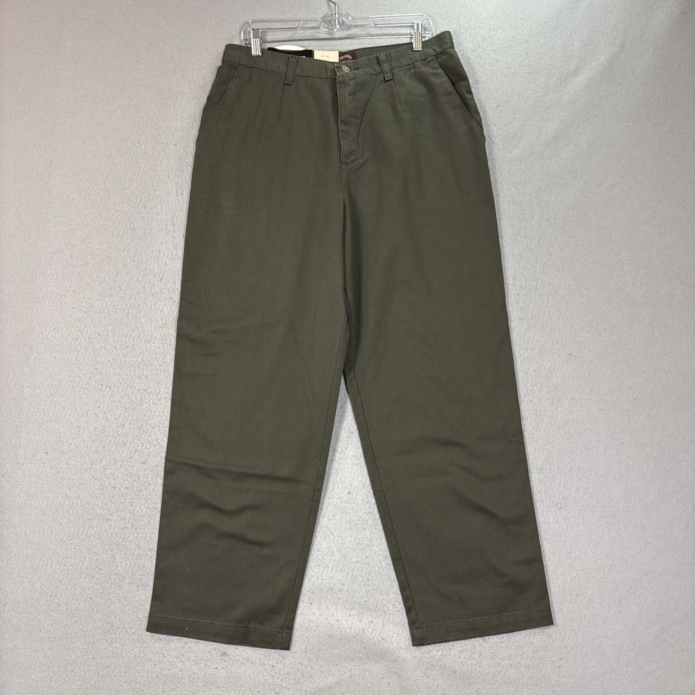 Lee Pant Women 16P Black Olive Twill Mid Rise Relaxed Fit Straight Leg NWT